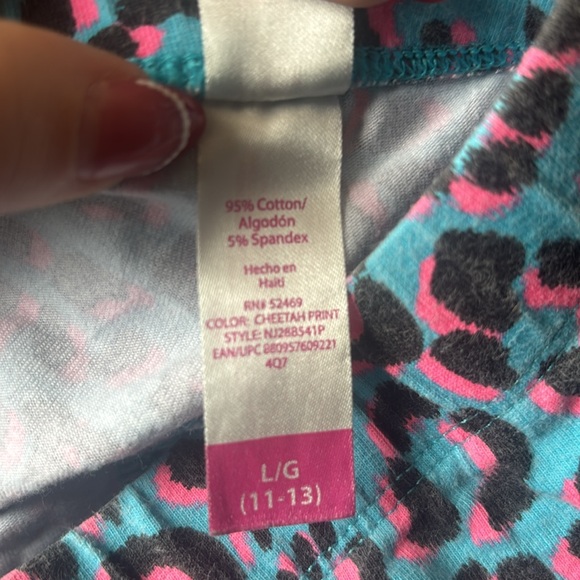EUC Women’s No Boundaries Electrifying Blue and Pink Cheetah Leggings - Picture 5 of 6